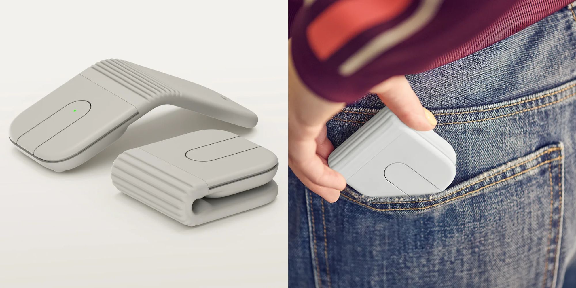 Image showing renders of Logitech's Mobi Fold wireless mouse.
