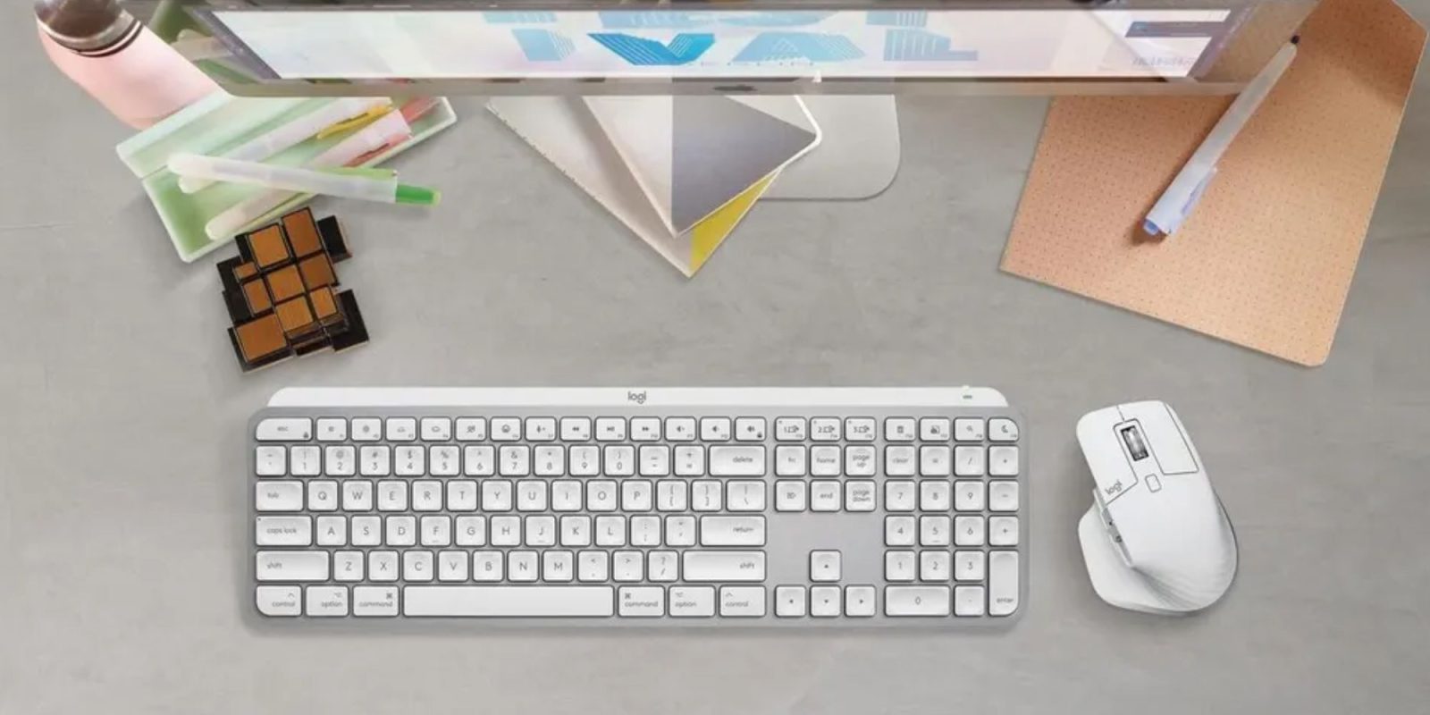 A keyboard and mouse on a desk
