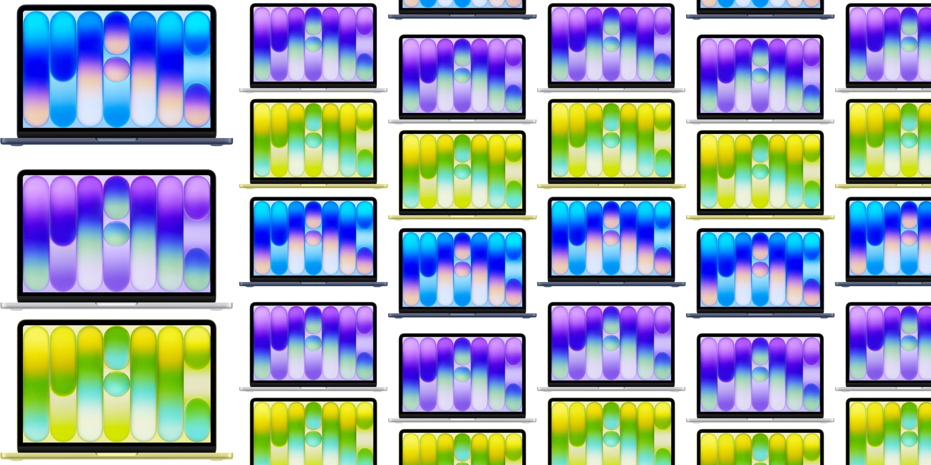 A pattern of colorful screens