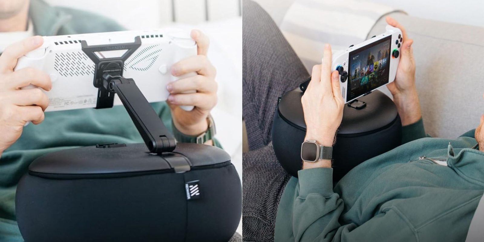 A man holding a device