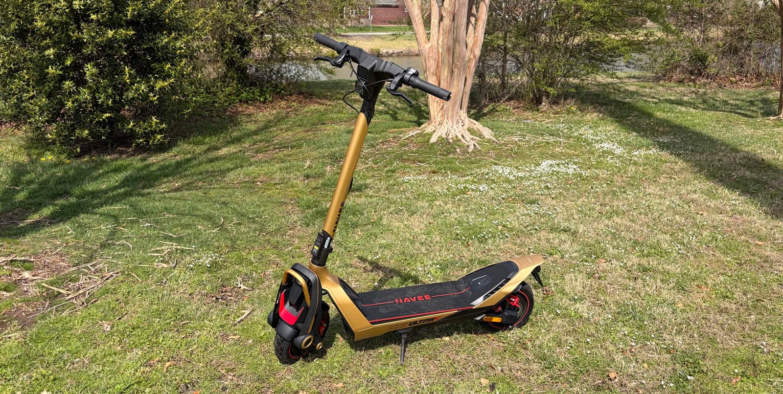 A scooter on grass