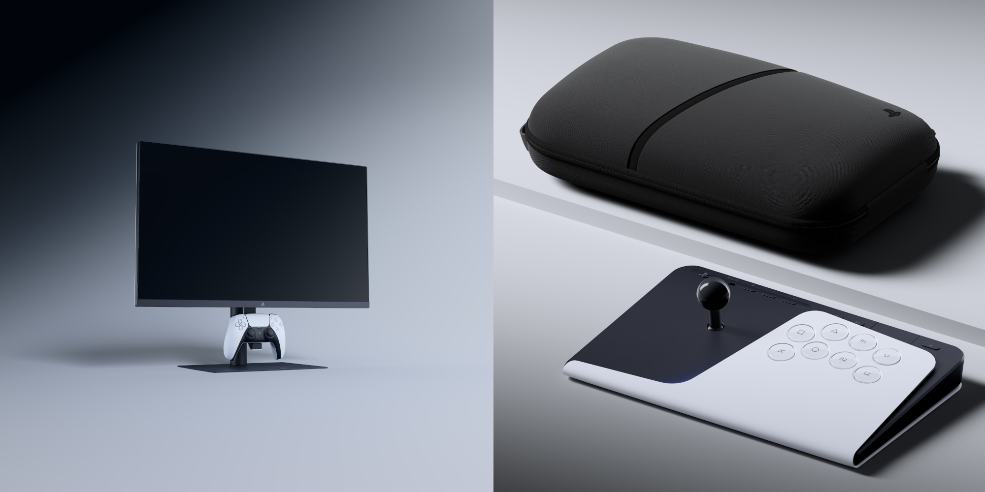 A computer monitor and a gaming controller