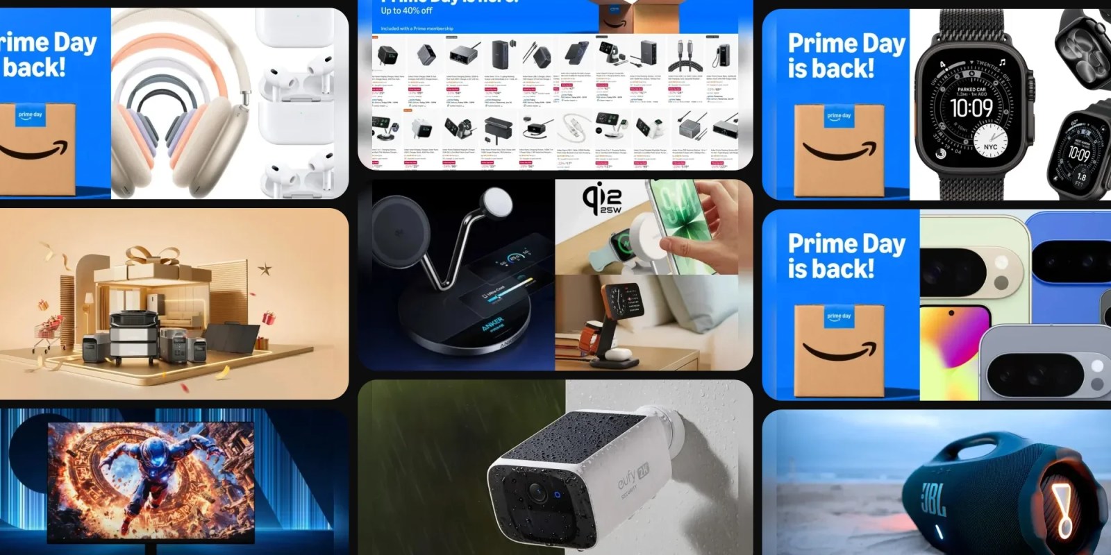 A collage of images of a camera