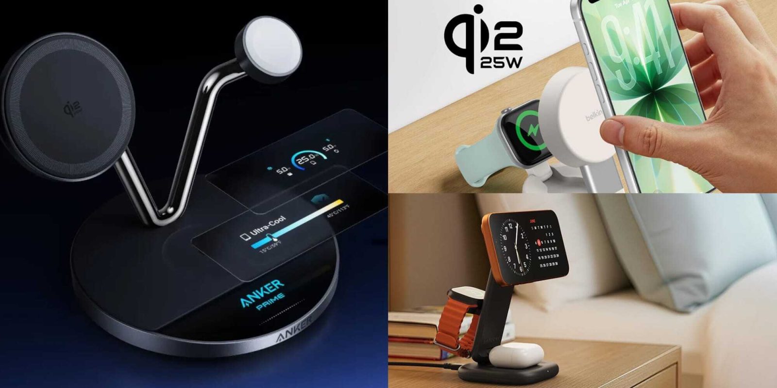 A collage of smart watches