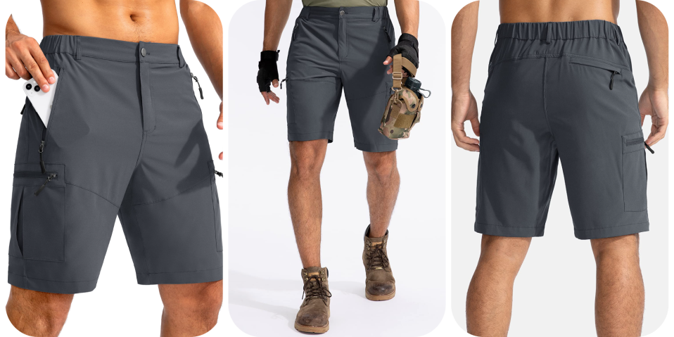 A man wearing shorts and gloves