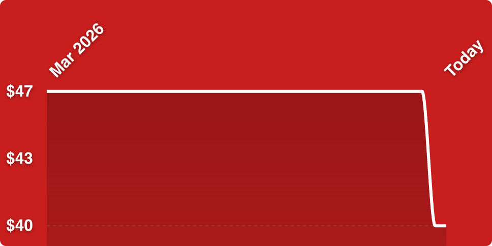 A red rectangular object with white lines