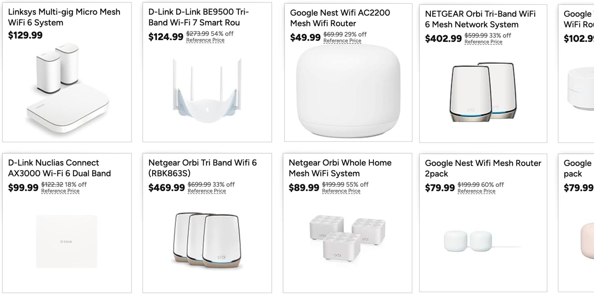 Image showing listings from Woot's router sale.