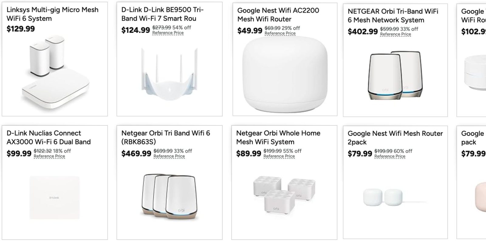 Image showing listings from Woot's router sale.