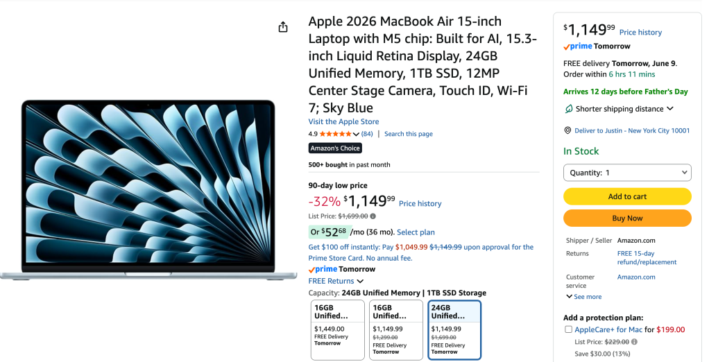 A laptop with a blue design