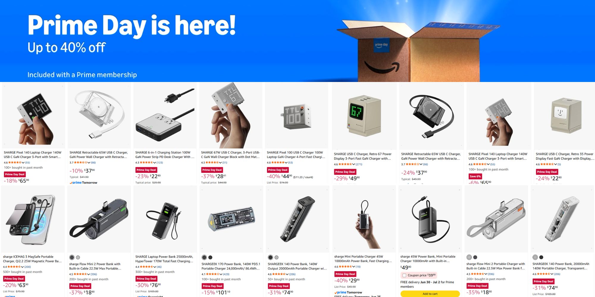 Save up to 50% on Sharge’s unique power banks and chargers for Prime Day with deals from just $20