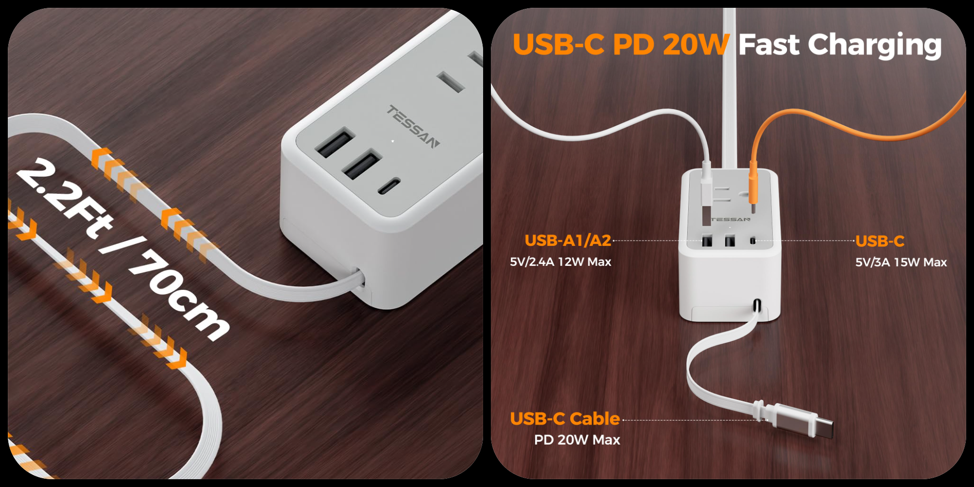 Retractable USB-C cable headlines this 7-in-1 power strip, now $19