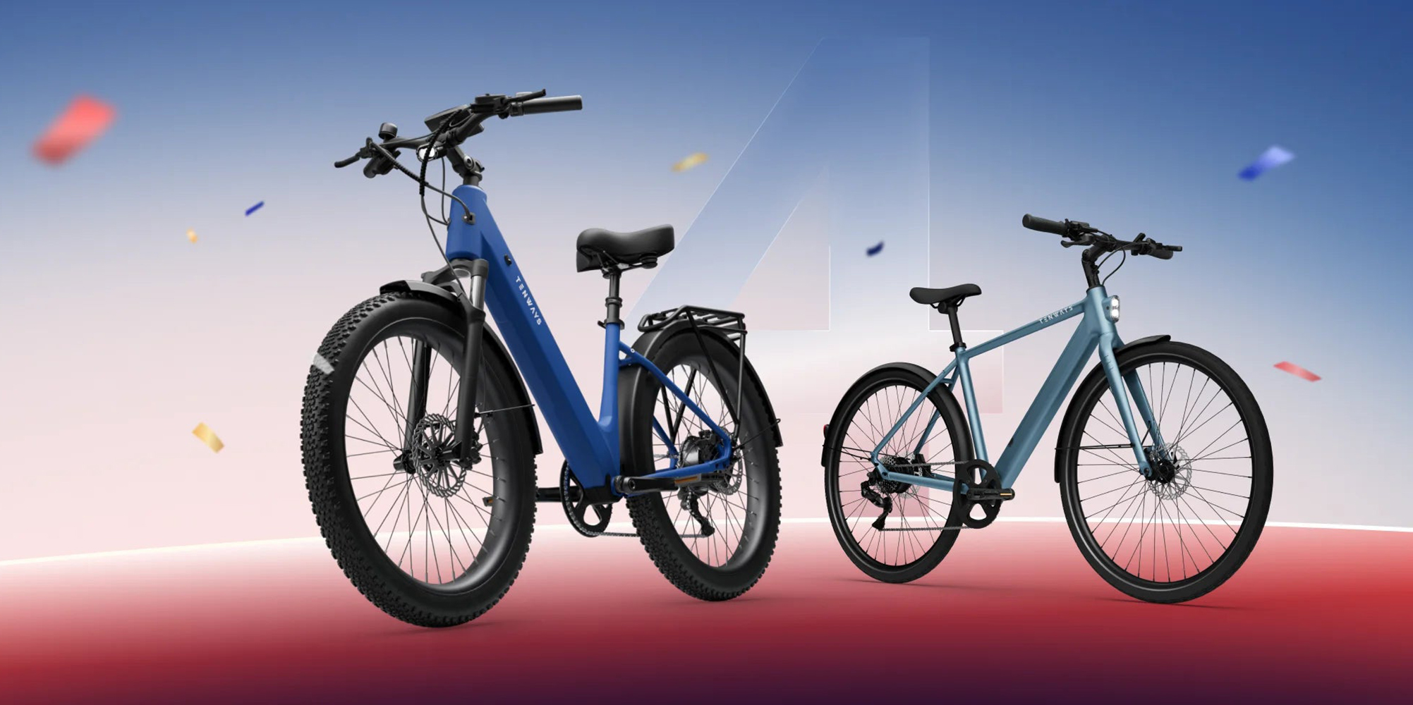 A blue and black bicycles