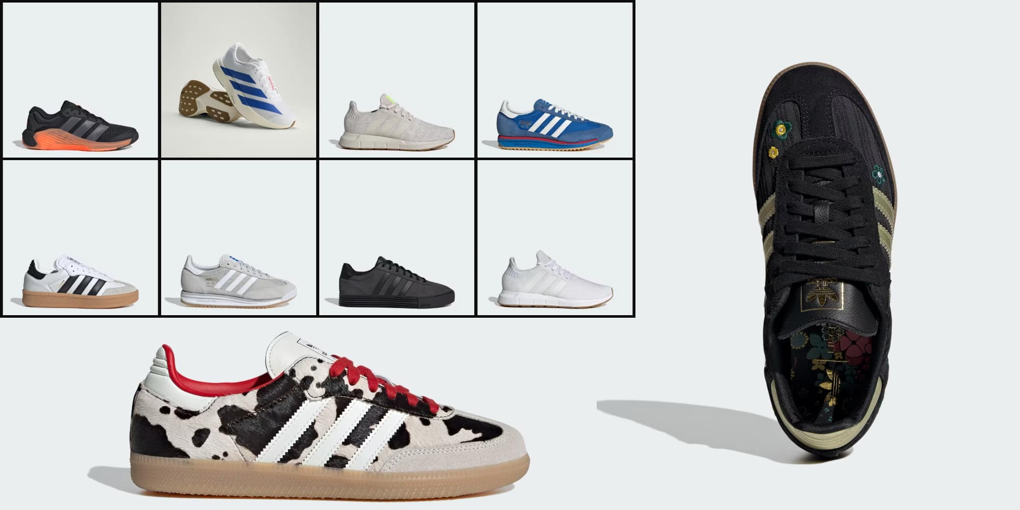 A collage of different shoes