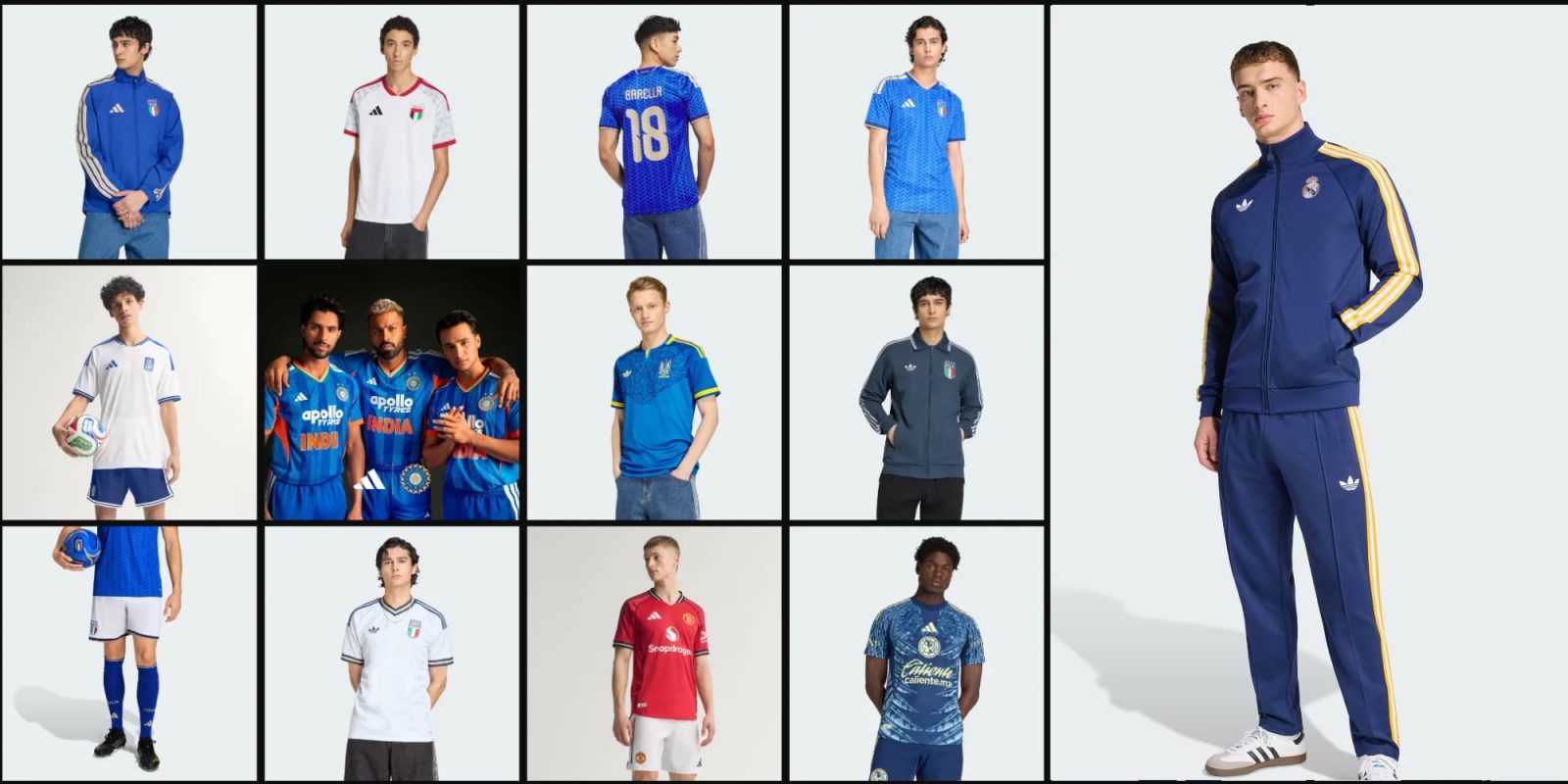 A collage of men wearing sports uniforms