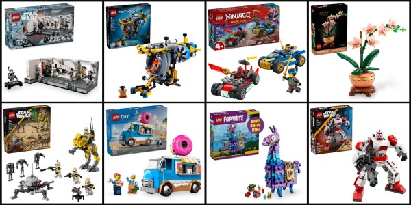 A collage of toys