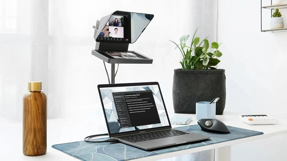 A laptop on a desk