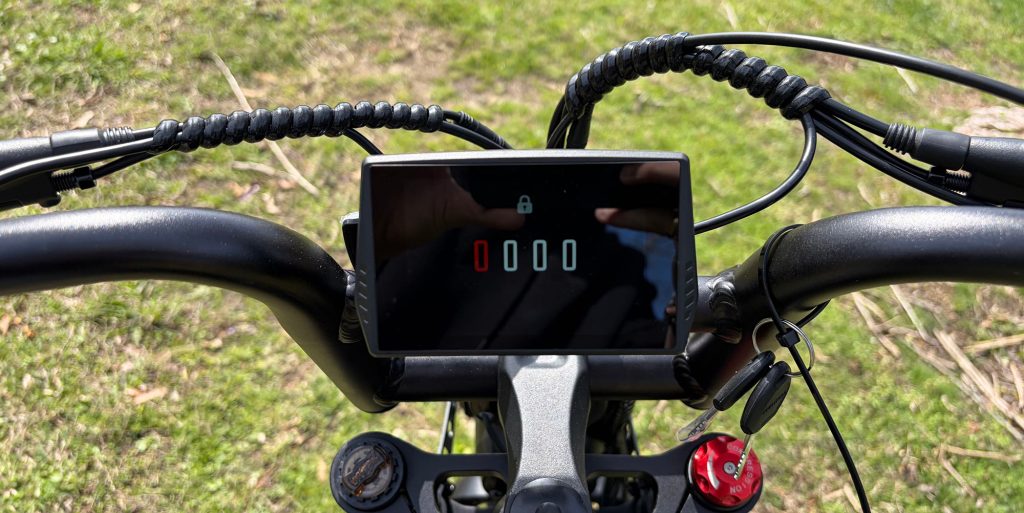 A close up of a bicycle handlebars