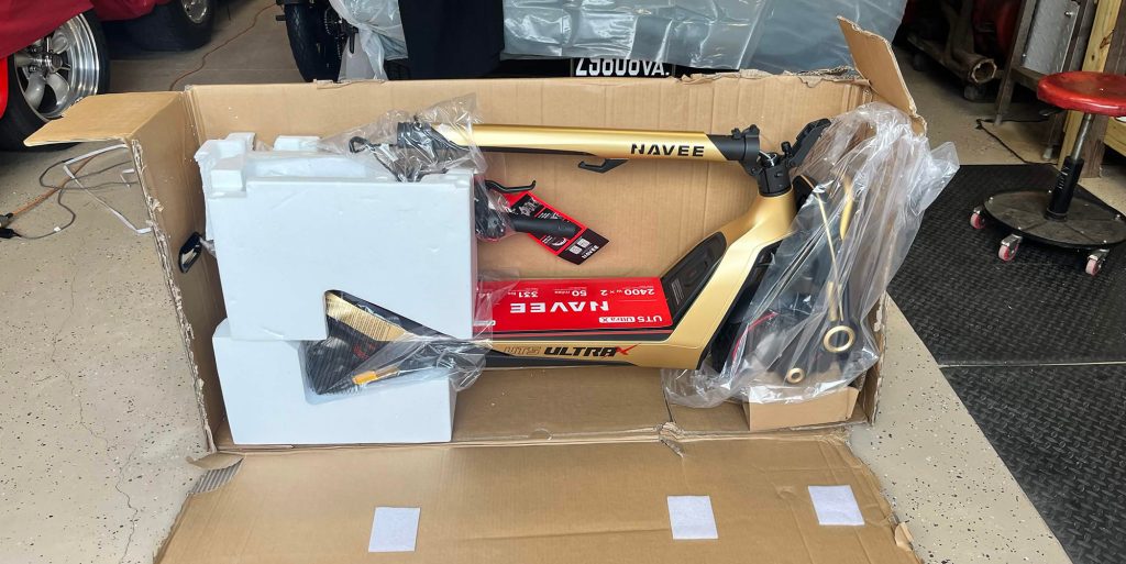 A scooter in a box