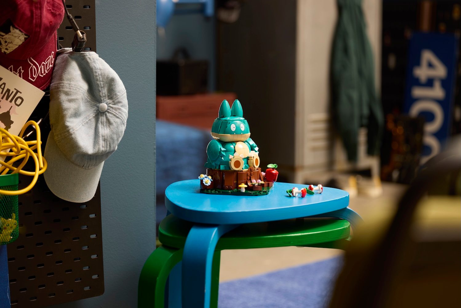 A small toy on a stool
