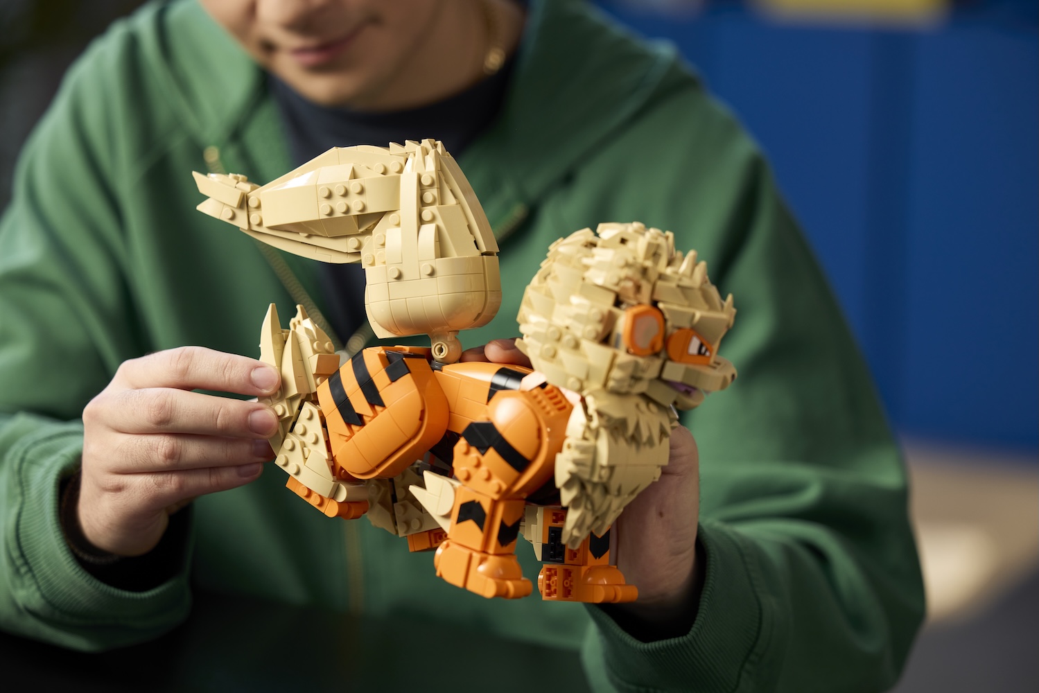 A person holding a toy