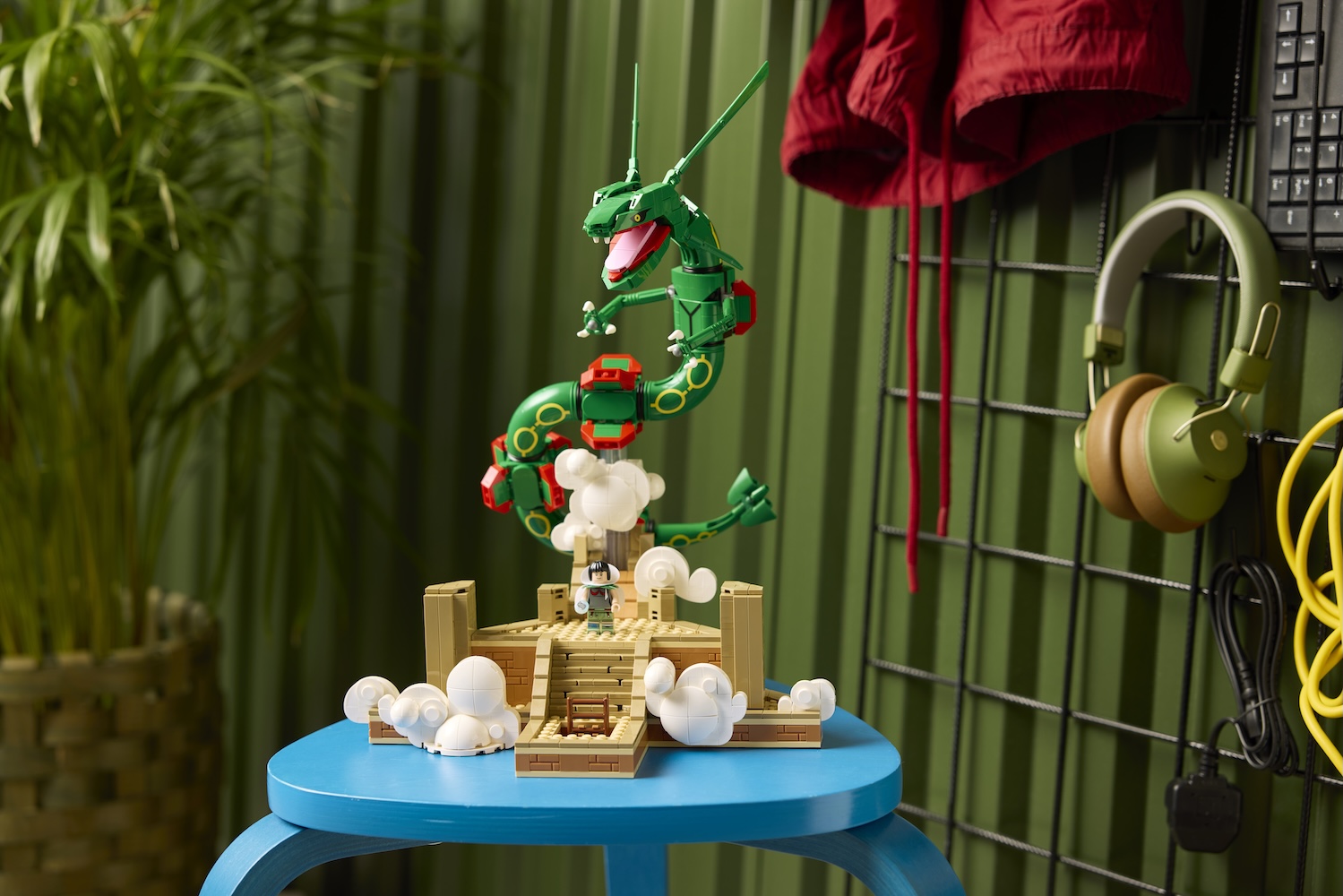 A toy dragon on a table