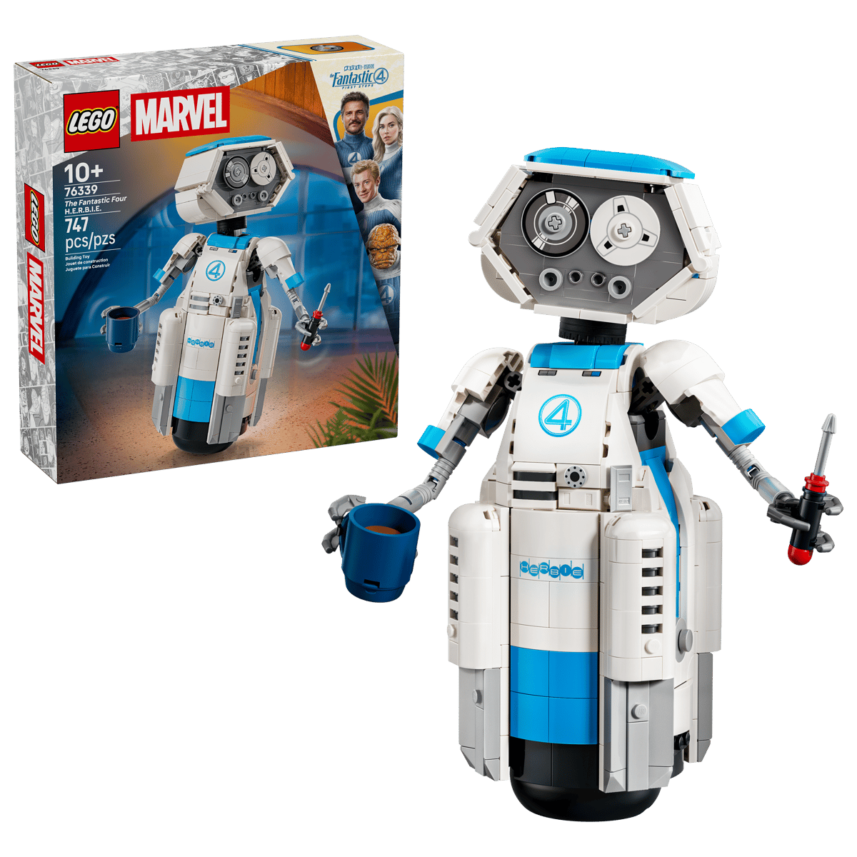 A toy robot with a box
