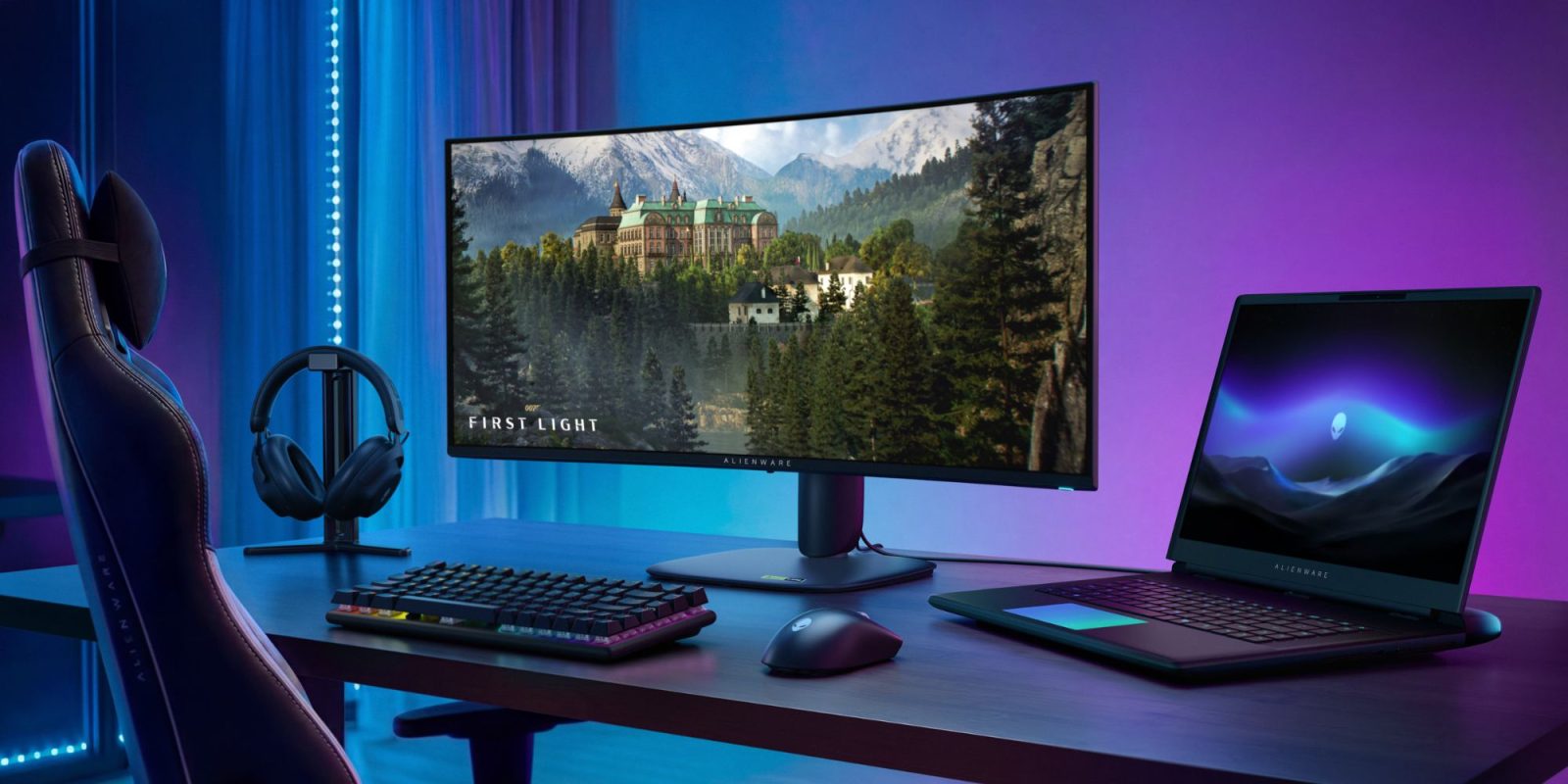 A computer on a desk