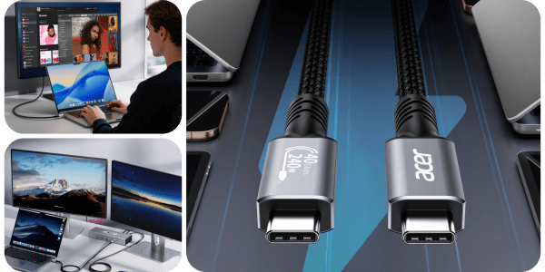 A close up of a computer cable