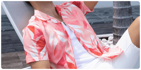 A person wearing a pink shirt