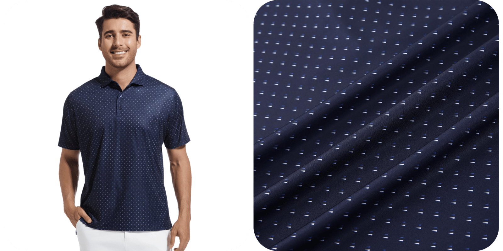 A man wearing a blue shirt