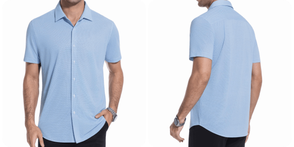 A man wearing a blue shirt