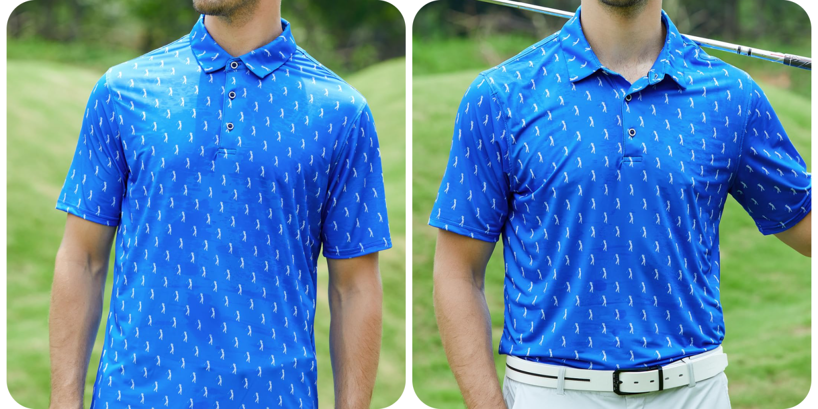 A man wearing a blue shirt