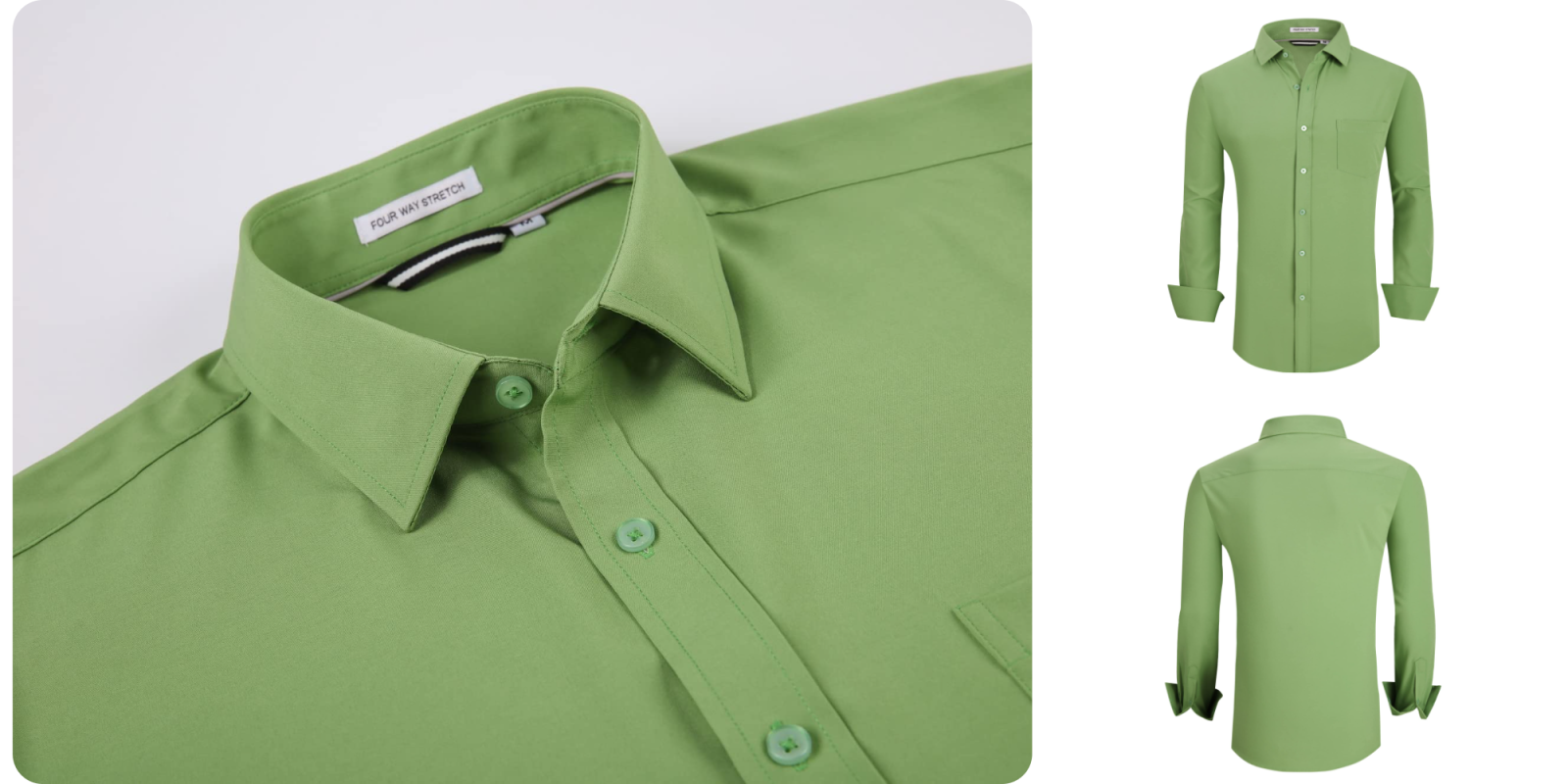 A close up of a green shirt