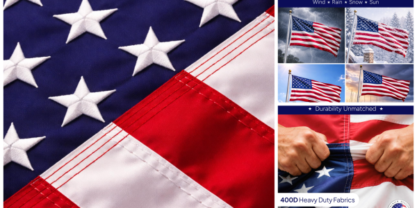 A close up of a flag