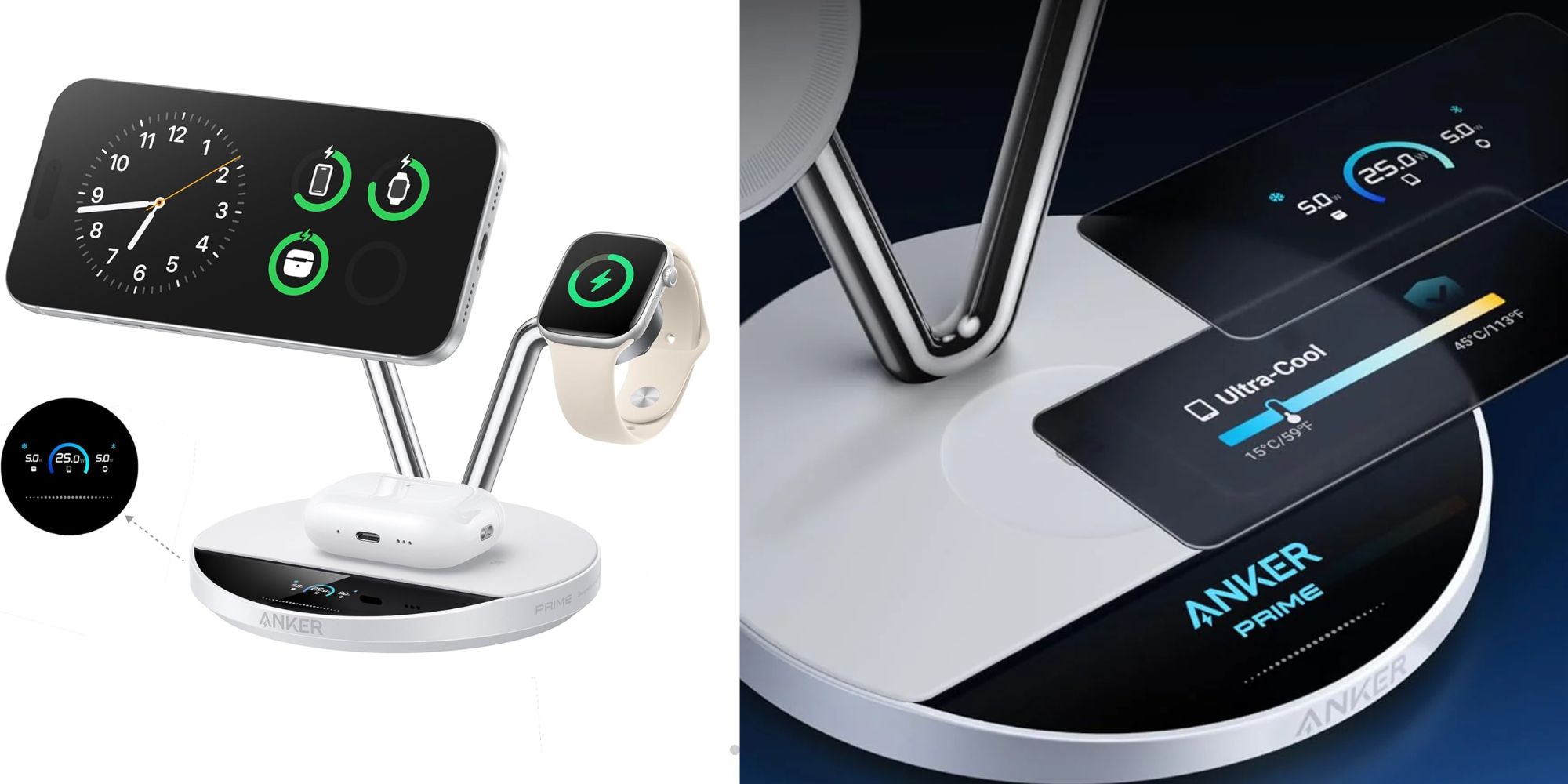 A two smart watches on a charging pad