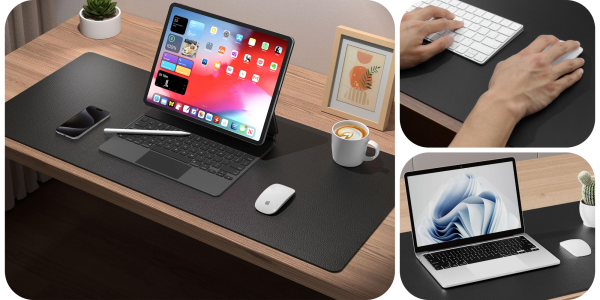 A laptop on a desk