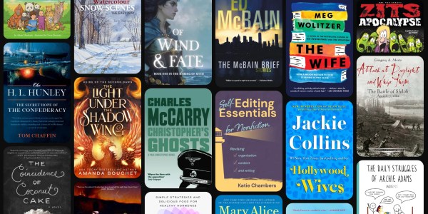 A collage of books