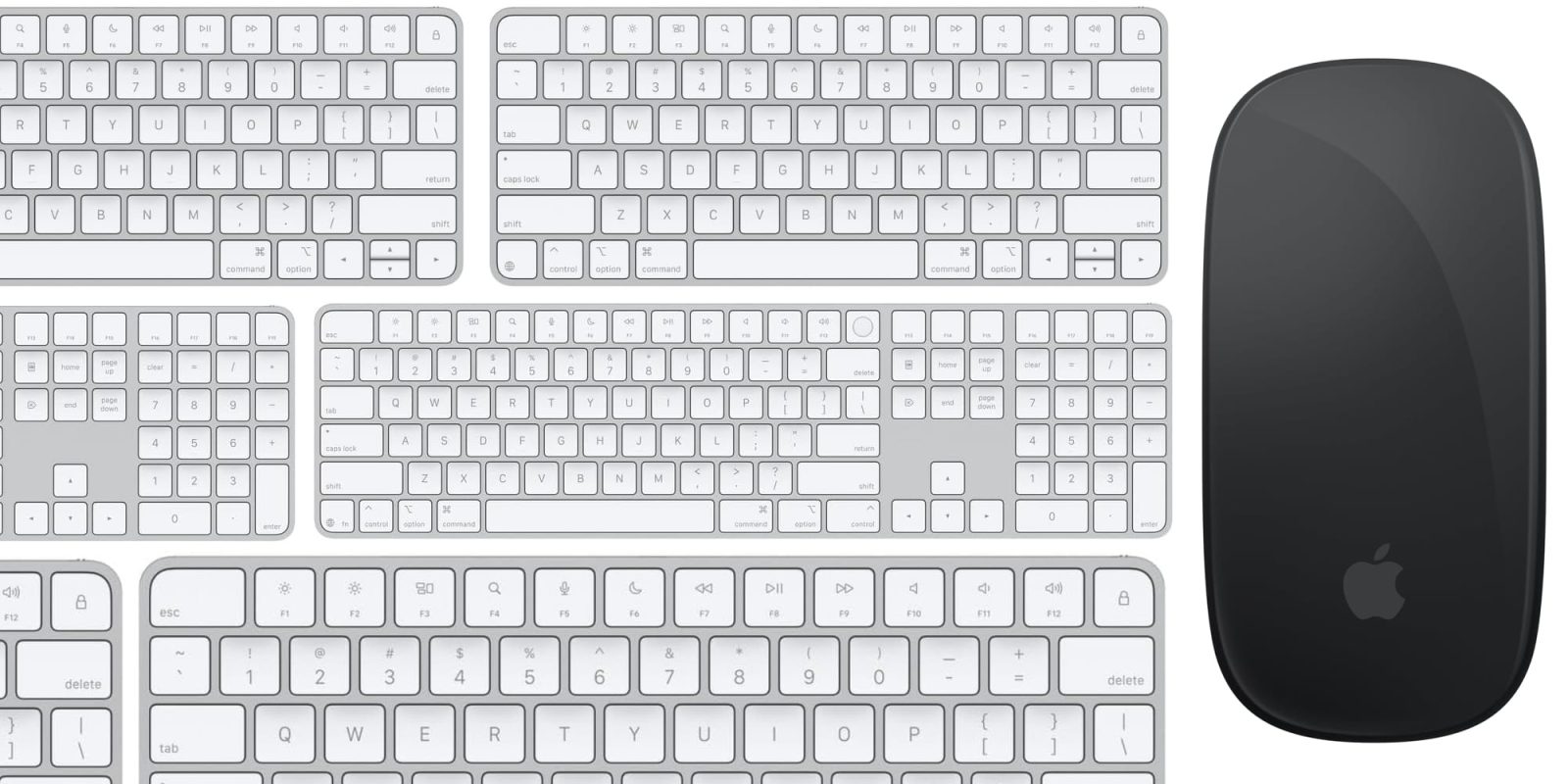 A group of white keyboard