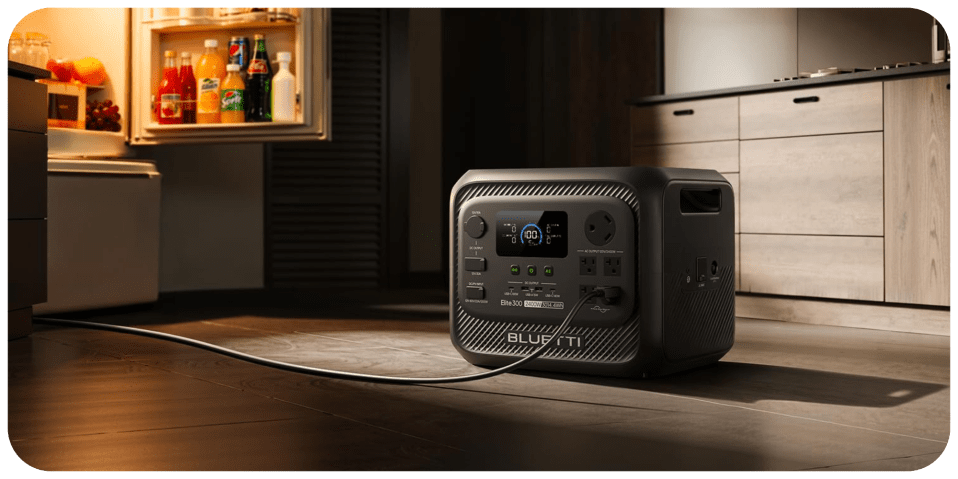 A black rectangular object with buttons and a cord