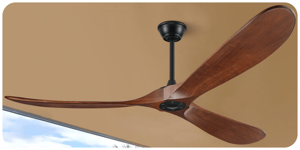 A ceiling fan with a light
