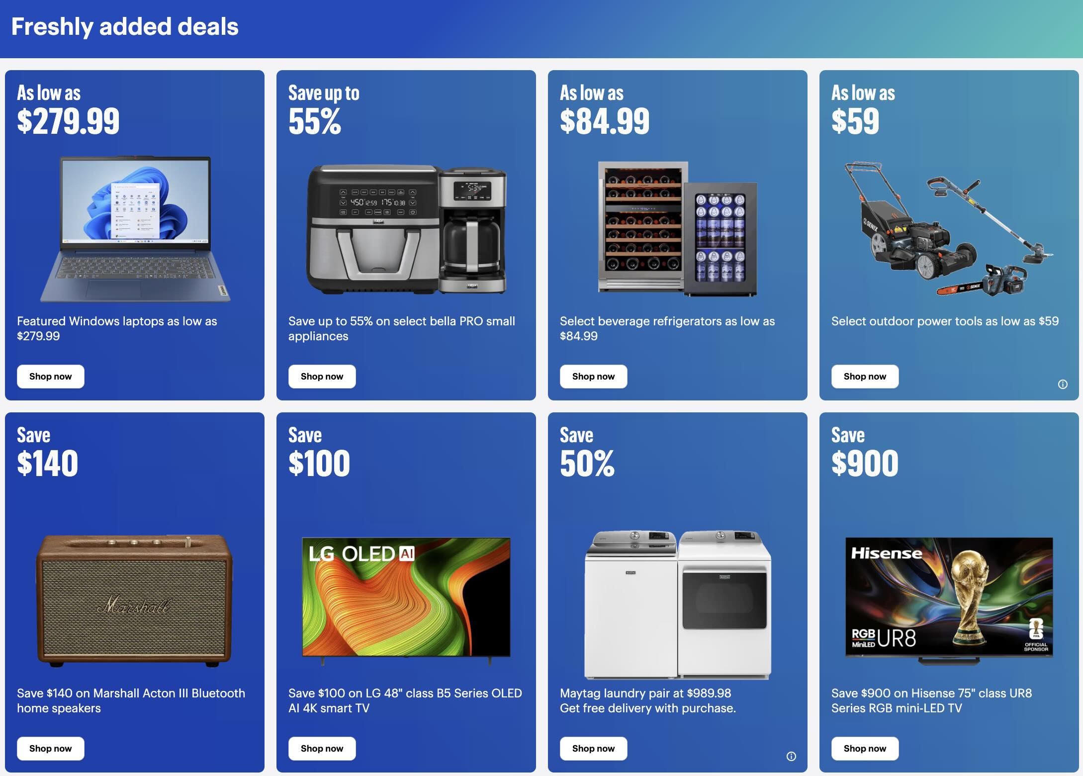 A screenshot of a blue advertisement