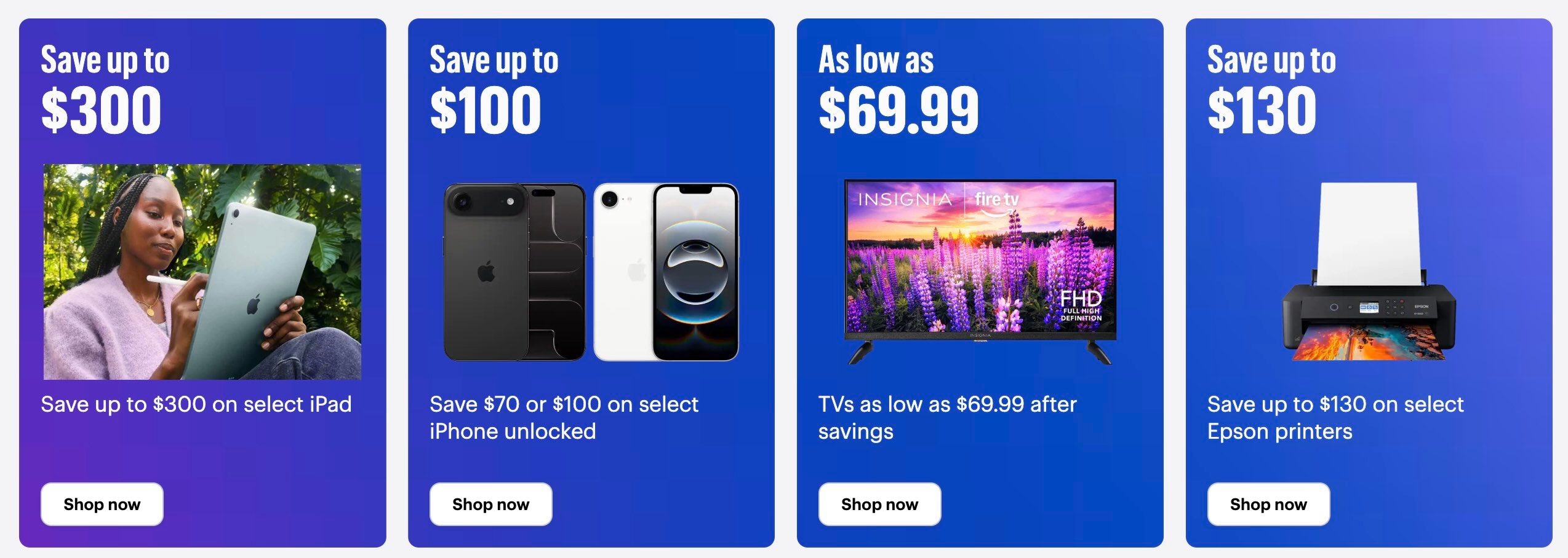 A screenshot of a blue advertisement