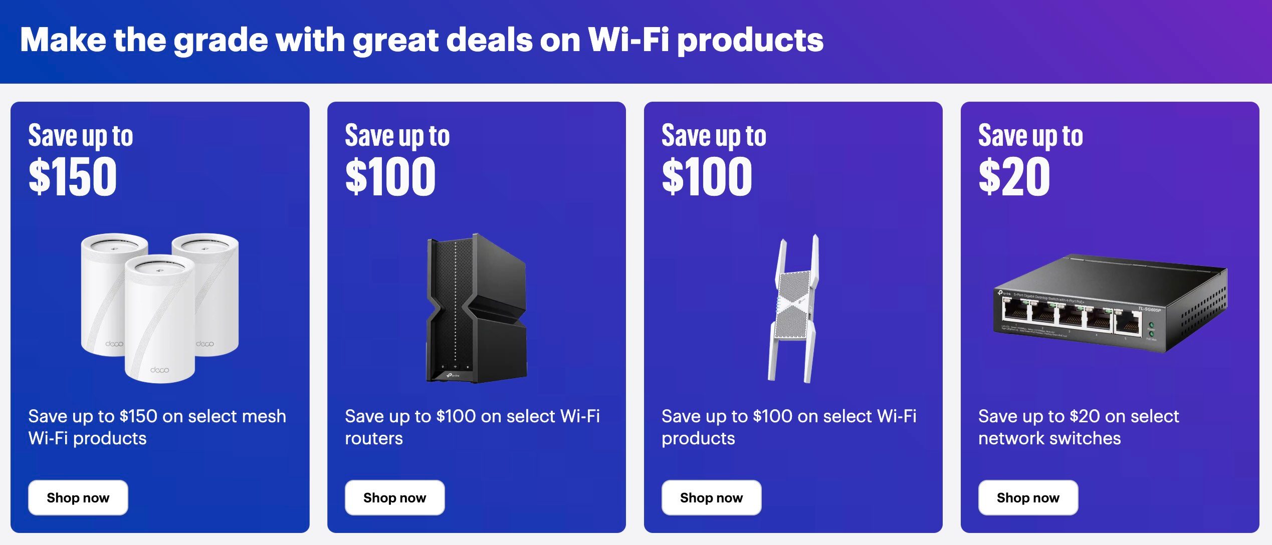 A screenshot of a blue advertisement