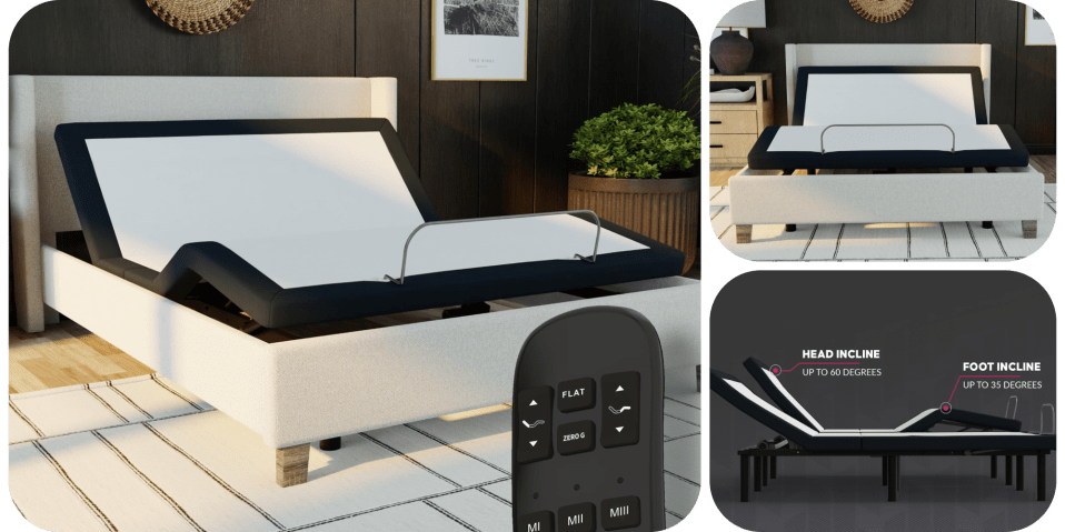 A bed with a remote control