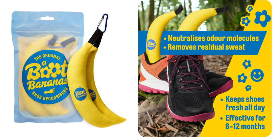 A pair of bananas and a shoe
