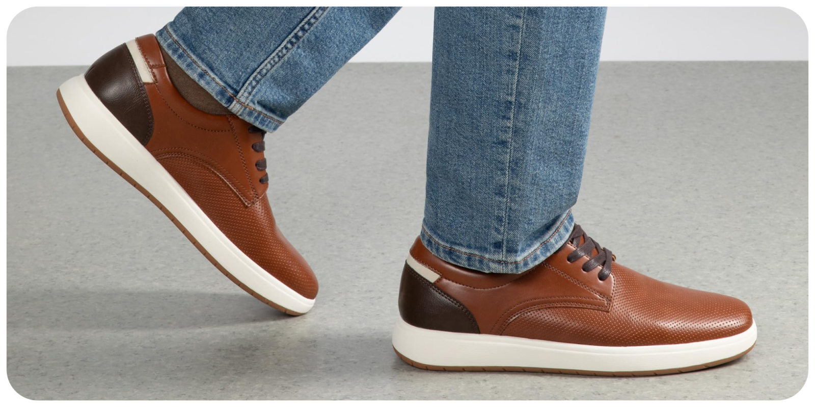 A person's legs and shoes