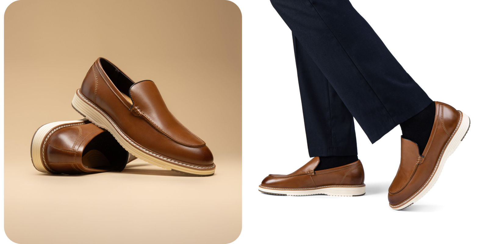 A pair of brown shoes