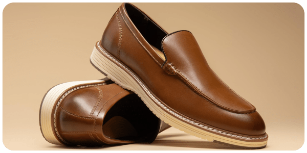 A pair of brown shoes