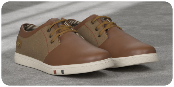 A pair of brown shoes