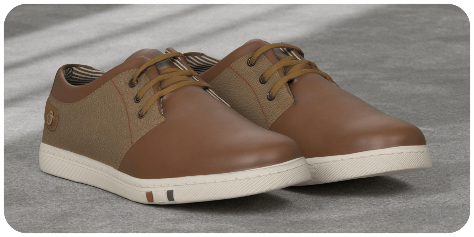 A pair of brown shoes